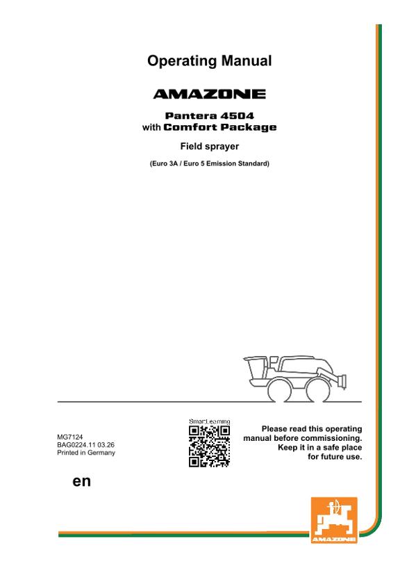 Operating manual Pantera 04 mit Comfort-Paket