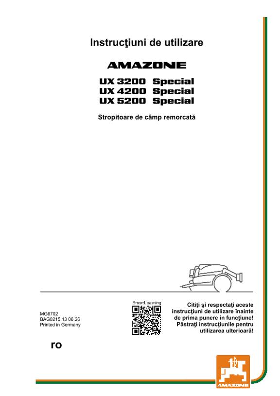 Instrucțiuni de utilizare UX 00 Special