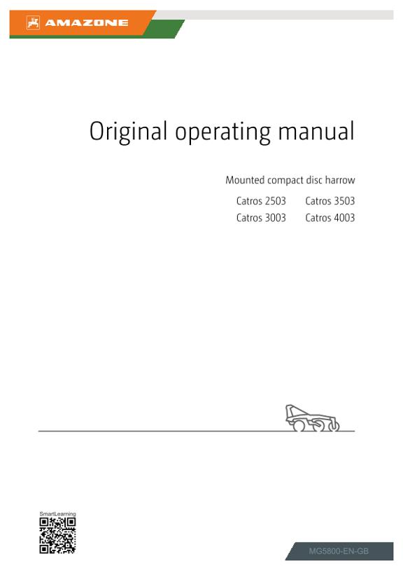 Operating manual Catros+ 2503, 3003, 3503, 4003