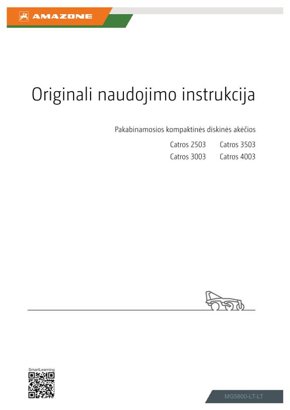 Naudojimo instrukcija Catros+ 2503, 3003, 3503, 4003
