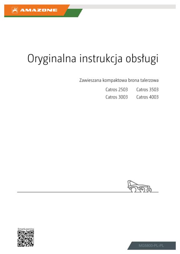 Instrukcje obsługi Catros+ 2503, 3003, 3503, 4003