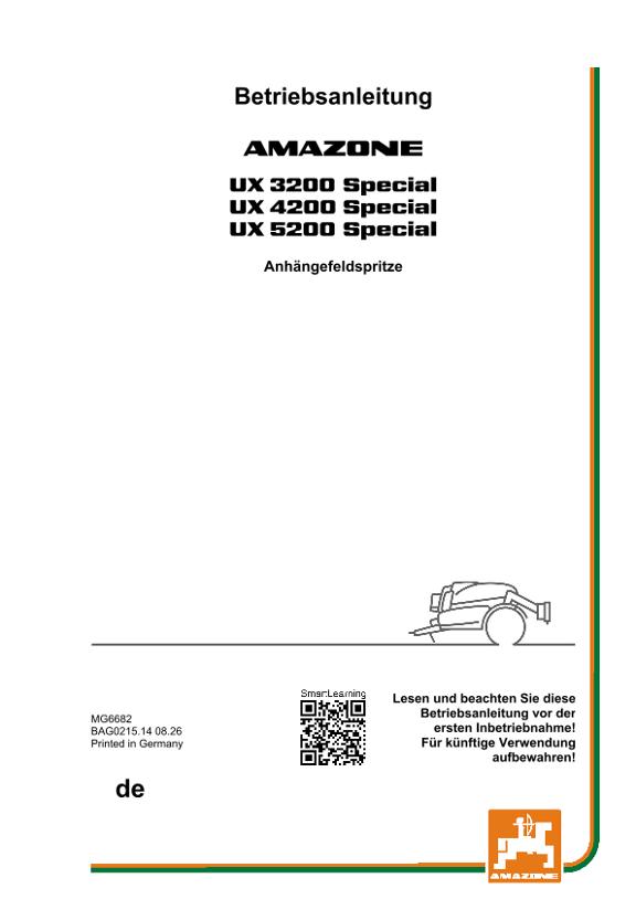 Betriebsanleitung UX 3200, 4200, 5200; Special