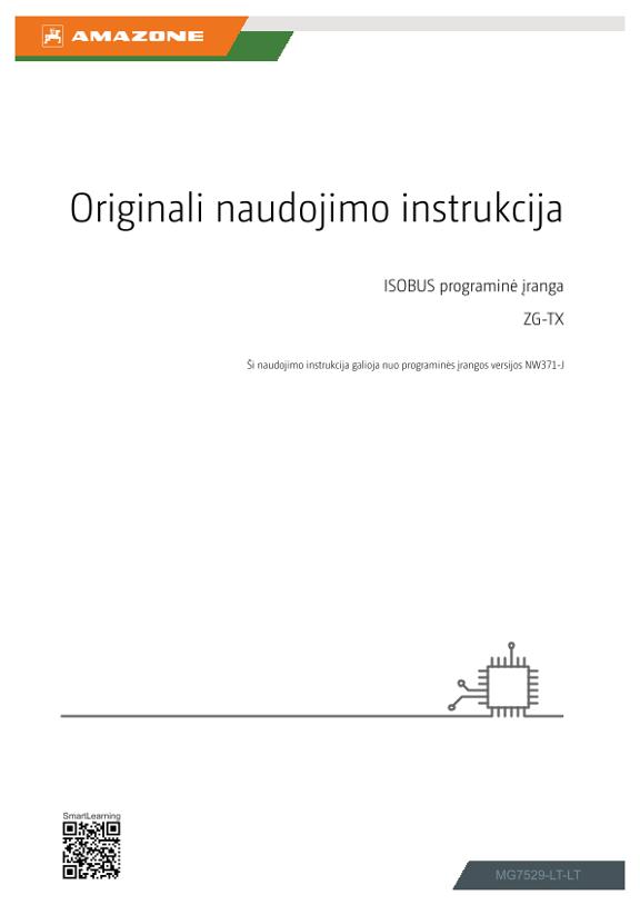 Naudojimo instrukcija ISOBUS programinė įranga ZG-TX 00