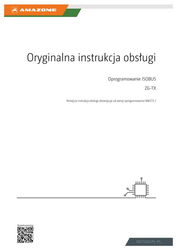 Instrukcje obsługi Oprogramowanie ISOBUS ZG-TX 00