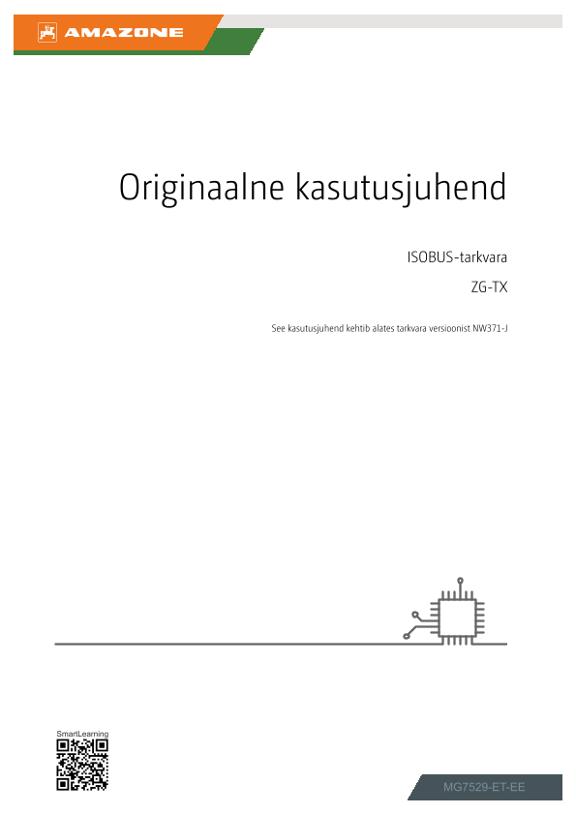 Kasutusjuhend ISOBUS-tarkvara ZG-TX 00