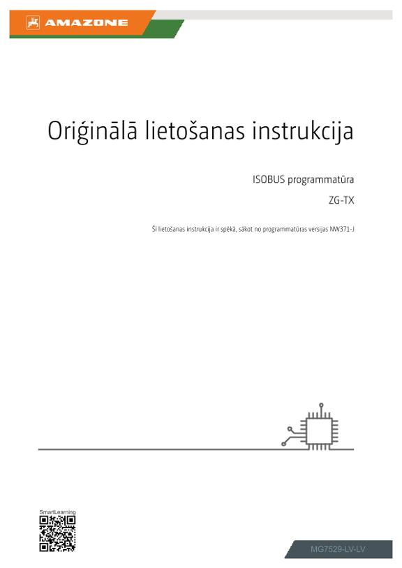Lietošanas instrukcija ISOBUS programmatūra ZG-TX 00