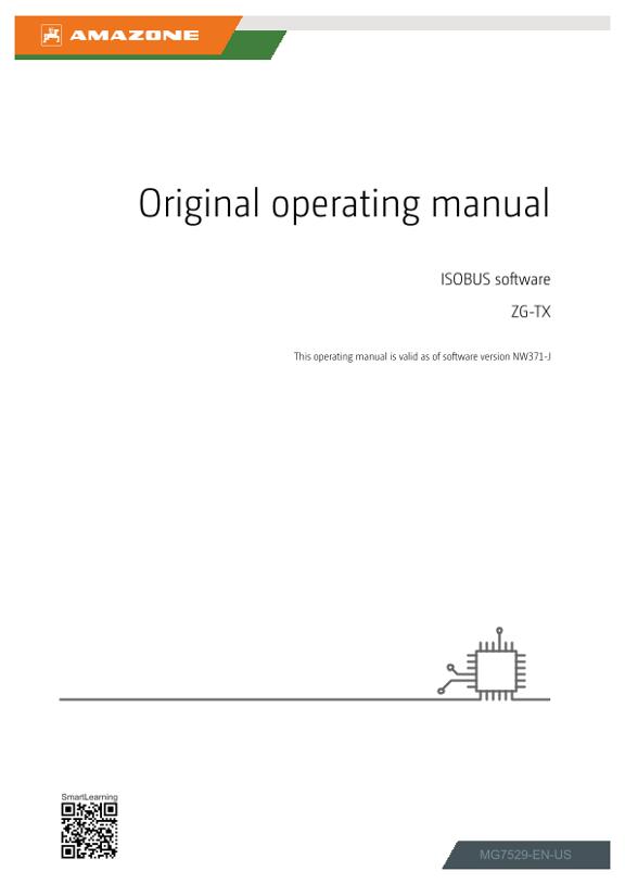 Operating manual ISOBUS software ZG-TX 00