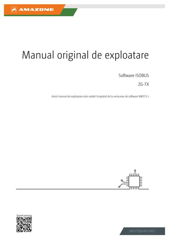 Instrucțiuni de utilizare Software ISOBUS ZG-TX 00