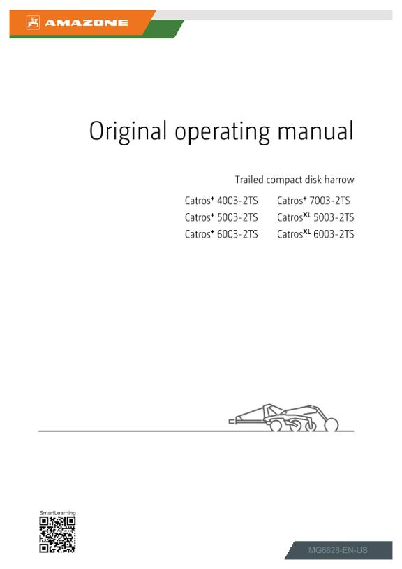 Operating manual CatrosXL 5003-2TS, 6003-2TS; Catros+ 4003-2TS, 5003-2TS, 6003-2TS, 7003-2TS