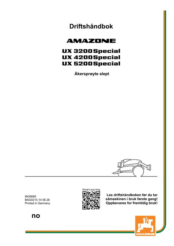 Bruksanvisning UX 3200, 4200, 5200; Special