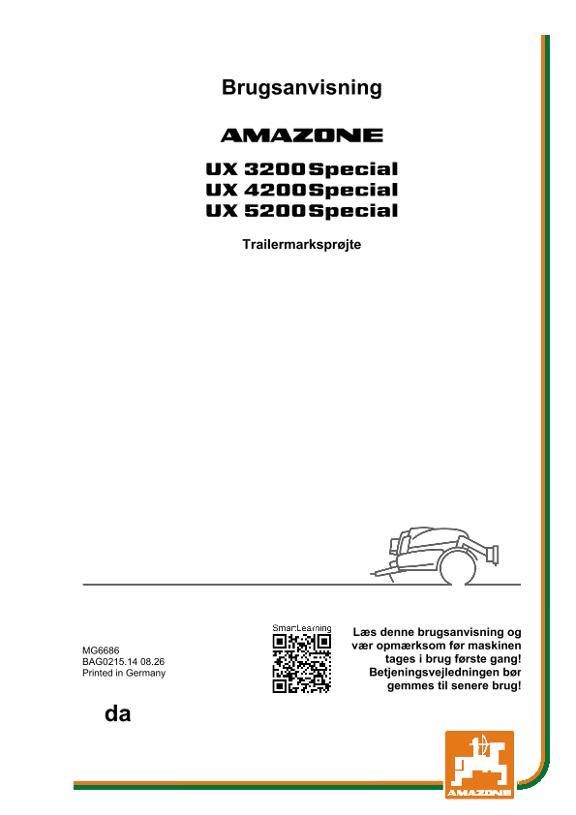 Brugsanvisning UX 3200, 4200, 5200; Special