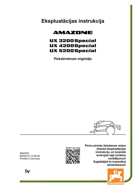 Lietošanas instrukcija UX 3200, 4200, 5200; Special