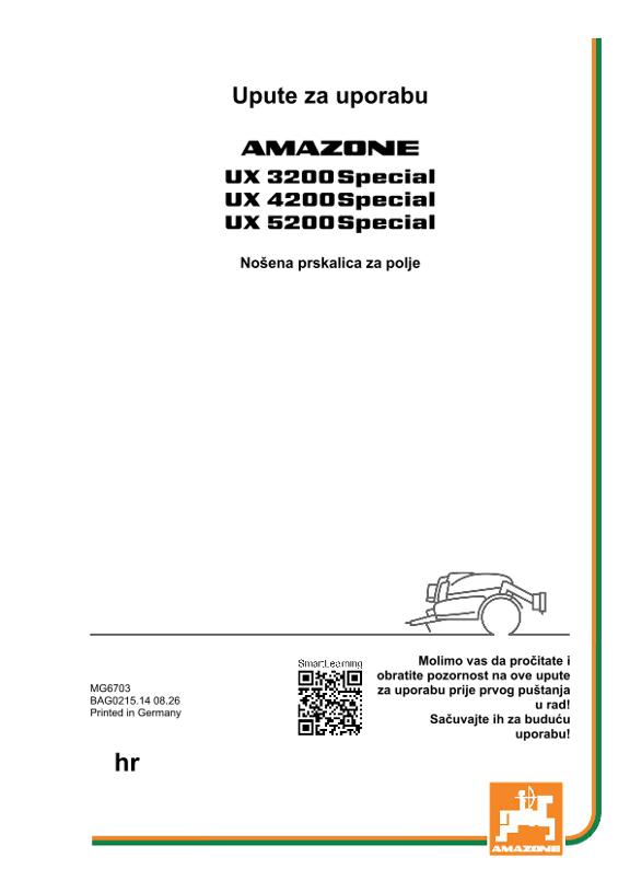 Upute za uporabu UX 3200, 4200, 5200; Special