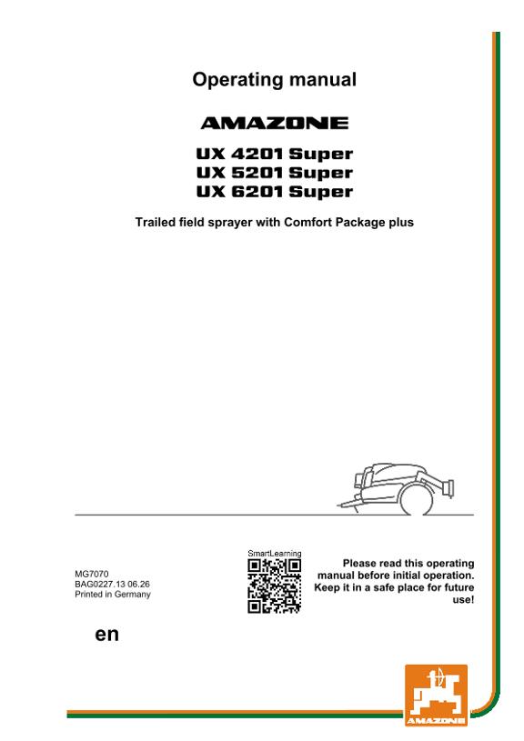 Operating manual UX 4201, 5201, 6201; Super with Comfort package plus; Serial no. UX1*