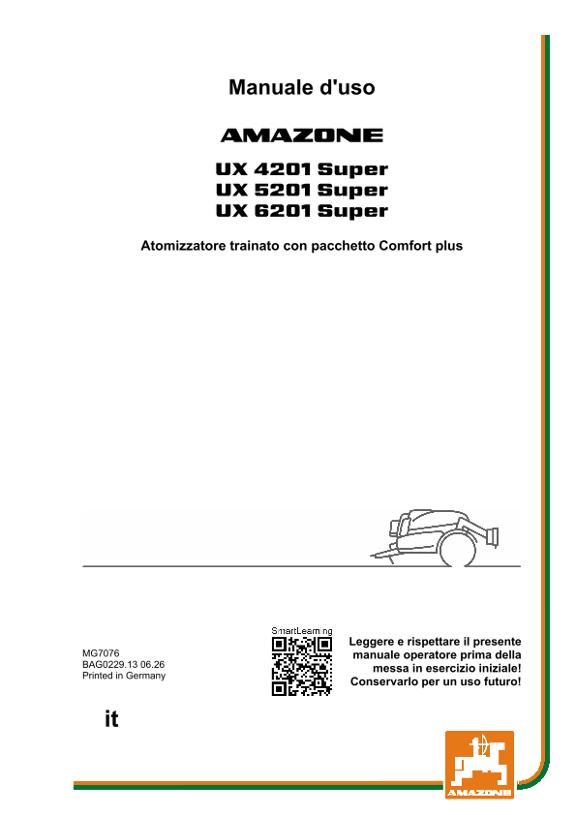 Istruzioni per l'uso UX 4201, 5201, 6201; Super con pacchetto Comfort plus; N. di serie UX1*