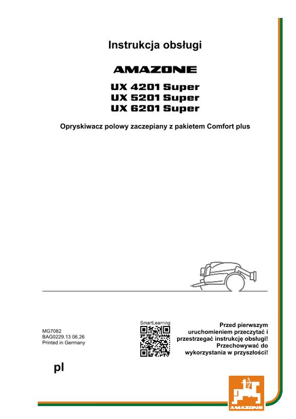 Instrukcje obsługi UX 4201, 5201, 6201; Super z pakietem Comfort plus; nr seryjny UX1*