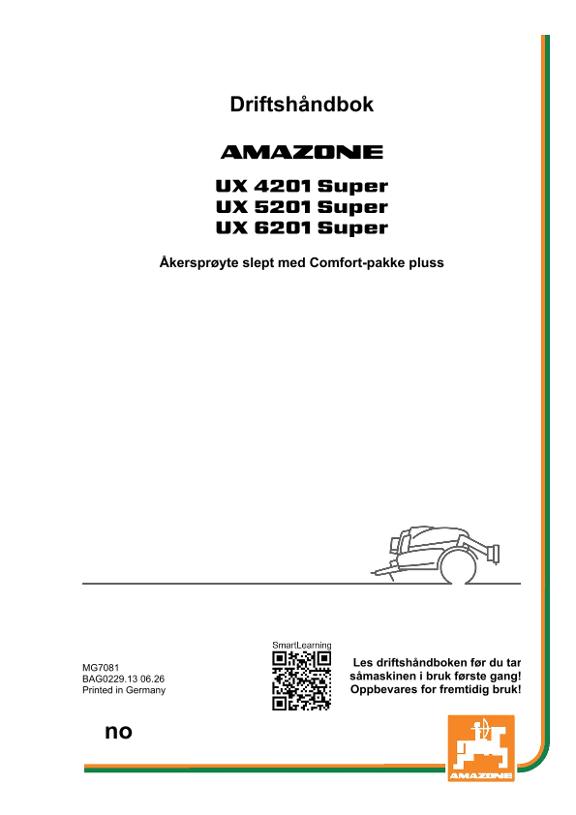 Bruksanvisning UX 4201, 5201, 6201; Super med Comfort-pakke plus; serienr. UX1*