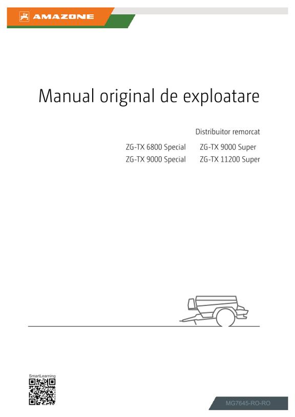 Manual cu instrucțiuni de exploatare ZG-TX 00