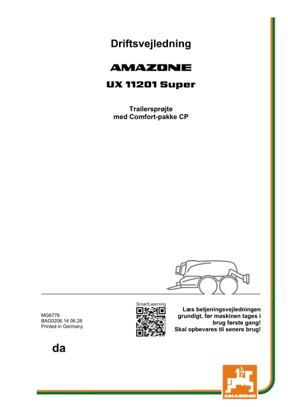 Brugsanvisning UX 11201; Super med Comfort-pakke; Serienr. UX1*