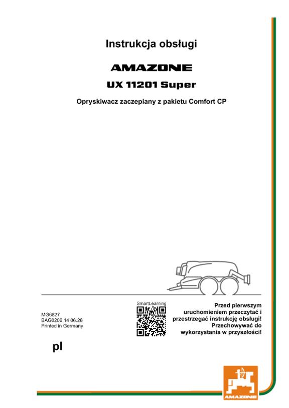 Instrukcje obsługi UX 11201; Super z pakietem Comfort; nr seryjny UX1*