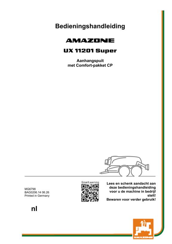 Gebruiksaanwijzing UX 11201; Super met Comfort-pakket; serienr. UX1*