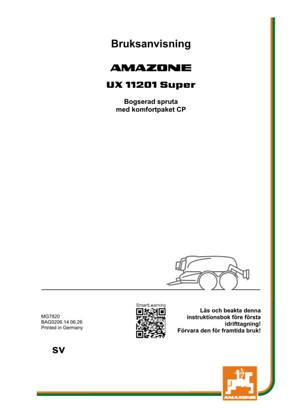 Bruksanvisning UX 11201; Super med Comfort-paket; Serienr. UX1*
