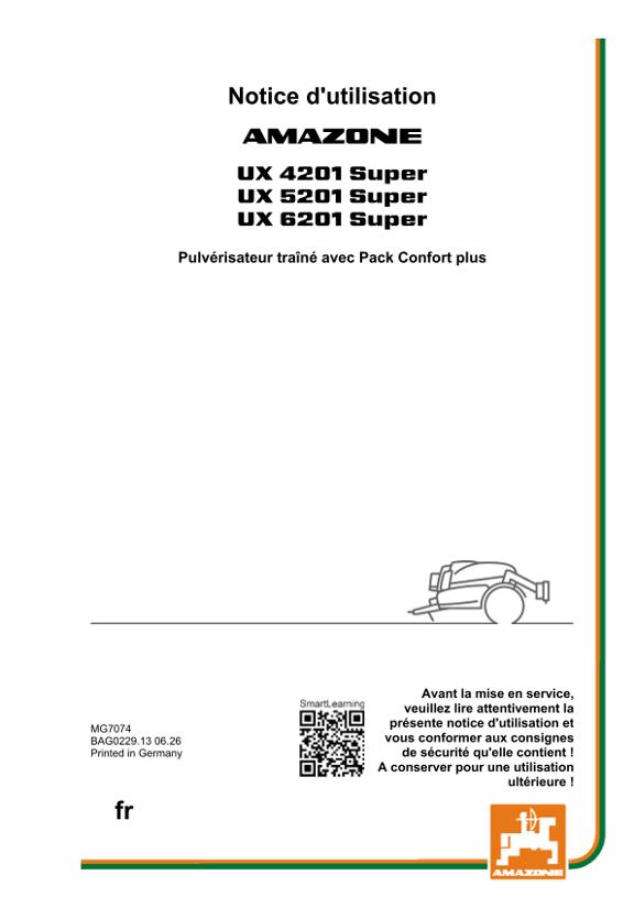 Notice d’utilisation UX 4201, 5201, 6201; Super avec Pack Confort Plus; N° de série UX1*
