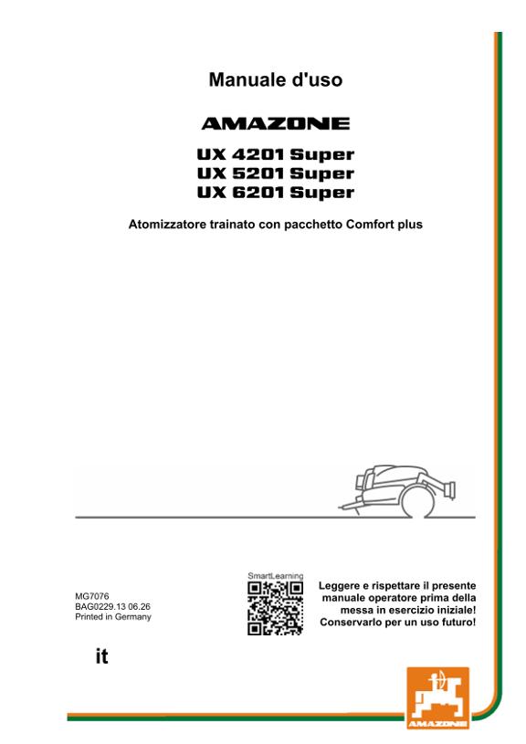Istruzioni per l'uso UX 4201, 5201, 6201; Super con pacchetto Comfort Plus; N. di serie UX1*