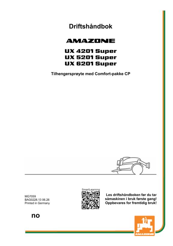 Bruksanvisning UX 4201, 5201, 6201; Super med Comfort-pakke; Serial-No. UX1*