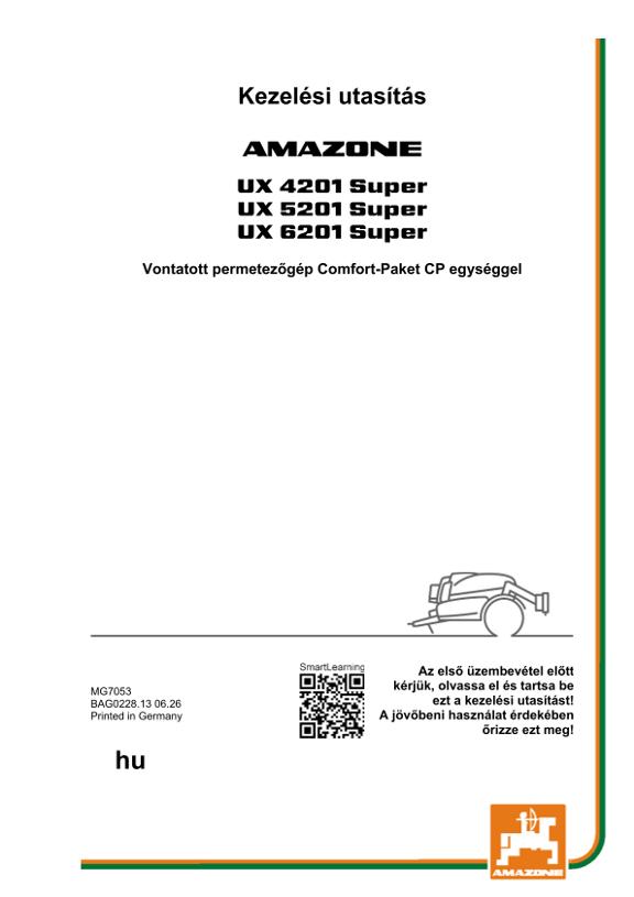 Használati útmutató UX 4201, 5201, 6201; Super Comfort csomaggal; Sorozatszám: UX1*