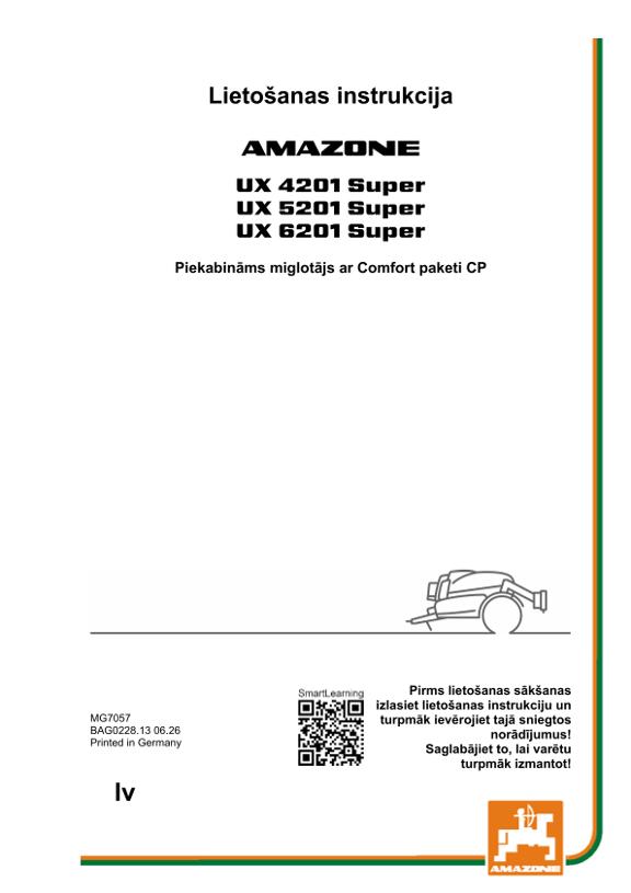 Lietošanas instrukcija UX 4201, 5201, 6201; Super ar Comfort paketi; Sērijas Nr. UX1*
