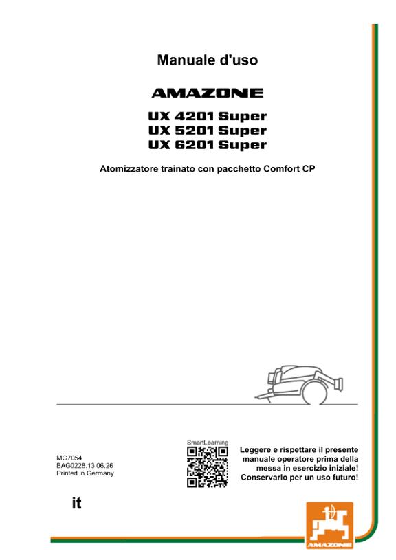 Istruzioni per l'uso UX 4201, 5201, 6201; Super con pacchetto Comfort; Numero di serie UX1*