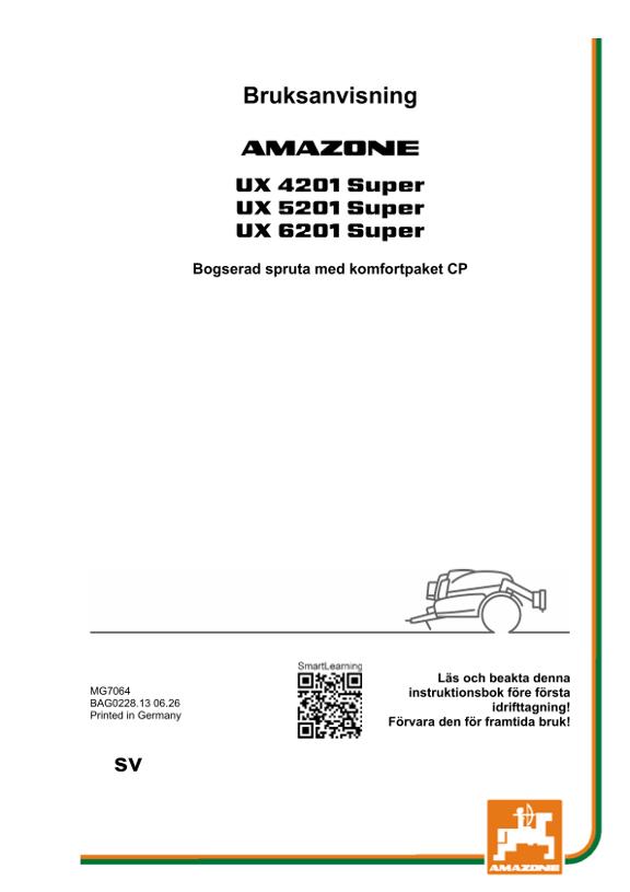 Bruksanvisning UX 4201, 5201, 6201; Super med komfortpaket; Serienr. UX1*