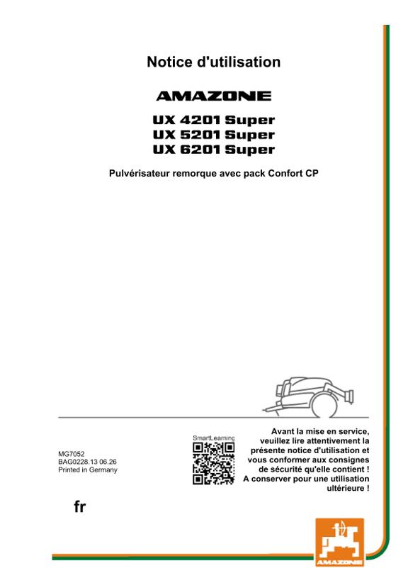 Notice d’utilisation UX 4201, 5201, 6201; Super avec pack Confort; N° de série UX1*