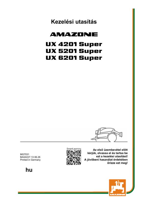 Használati útmutató UX 4201, 5201, 6201; Super; Serial-No. UX1*