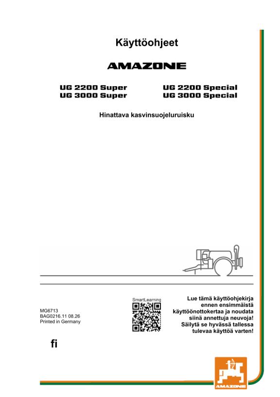 Käyttöohje UG 2200,3000; Super; Special