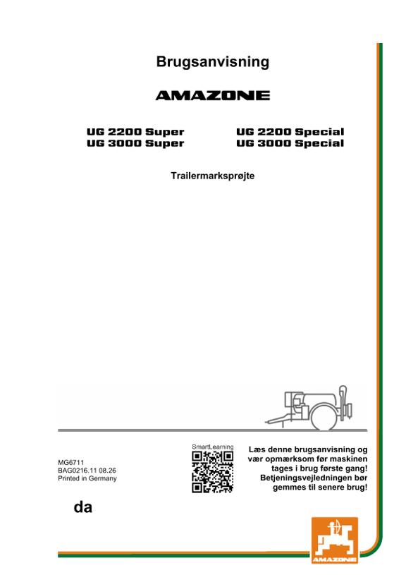Brugsanvisning UG 2200,3000; Super; Special