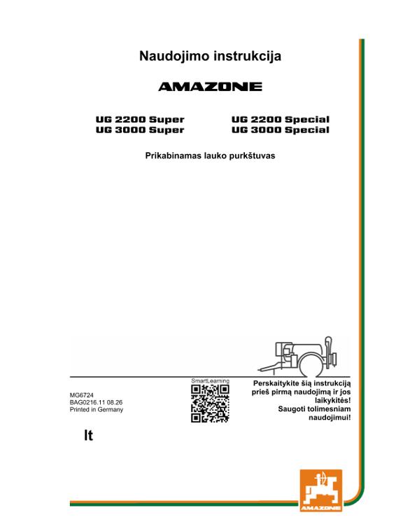 Naudojimo instrukcija UG 2200,3000; Super; Special