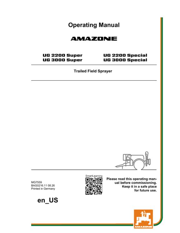 Operating manual UG 2200,3000; Super; Special