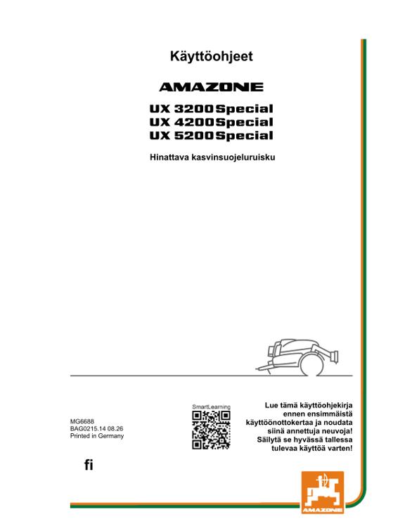 Käyttöohje UX 3200, 4200, 5200; Special