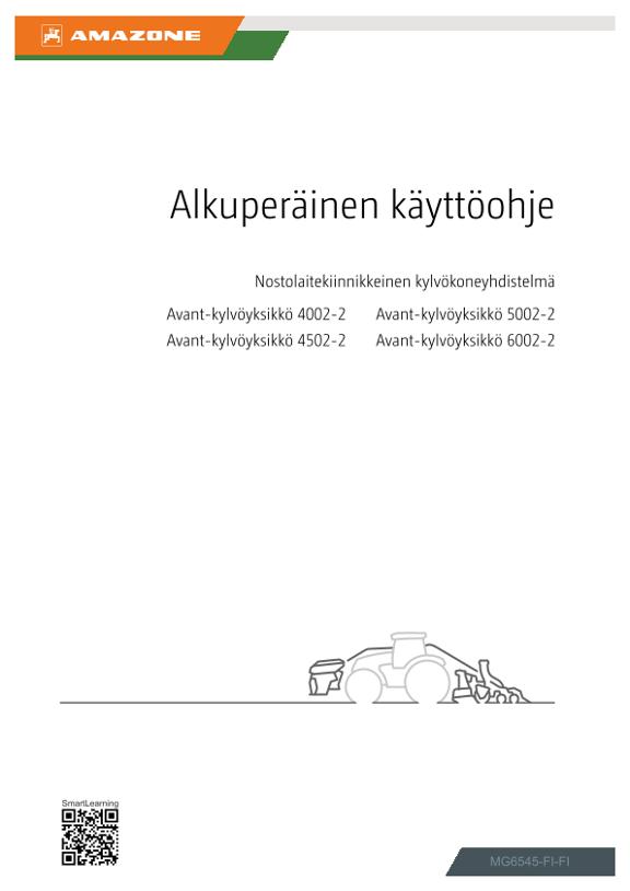 Käyttöohje Avant-Säeinheit 4002-2, 4502-2, 5002-2, 6002-2 Avant 4002-2/4502-2/5002-2/6002-2