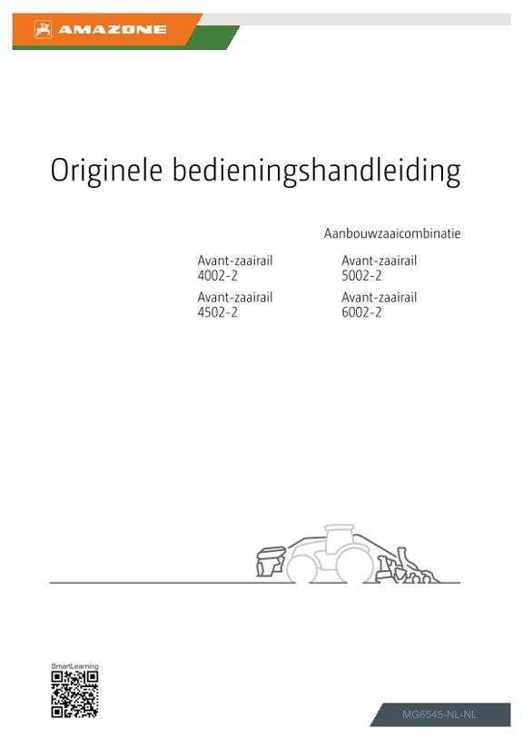 Gebruiksaanwijzing Avant-zaaieenheid 4002-2, 4502-2, 5002-2, 6002-2