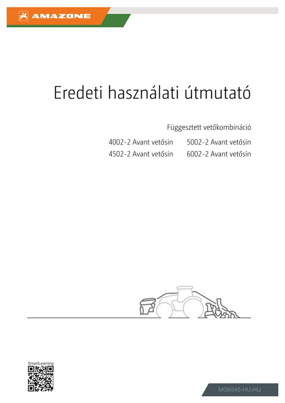 Használati útmutató Avant vetőegység 4002-2, 4502-2, 5002-2, 6002-2