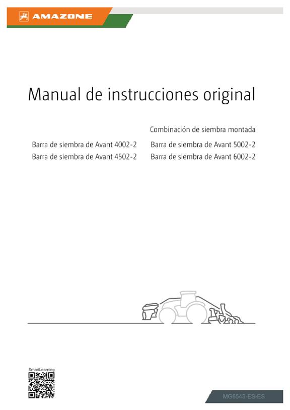 Instrucciones de uso Unidad de siembra Avant 4002-2, 4502-2, 5002-2, 6002-2