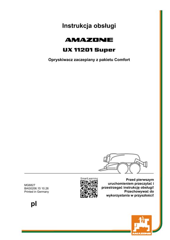 Instrukcje obsługi UX 11201; Super z pakietem Comfort; Numer seryjny UX1*