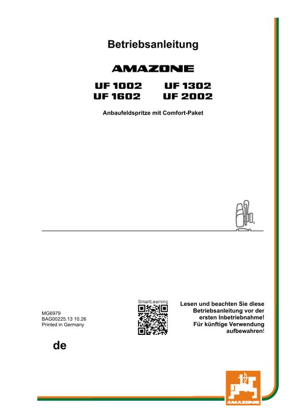Betriebsanleitung UF 1002, 1302, 1602, 2002; mit Comfort-Paket; Serien-Nr. UF2*