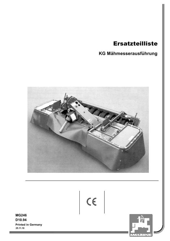 Ersatzteilliste Mähmesser 2 KG1/2
