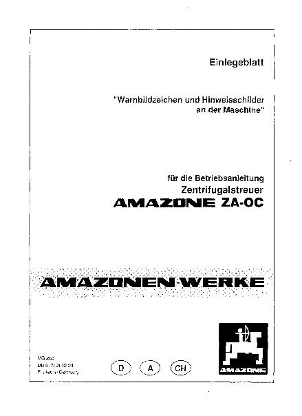 Einlegeblatt zur Betriebsanleitung ZA-OC