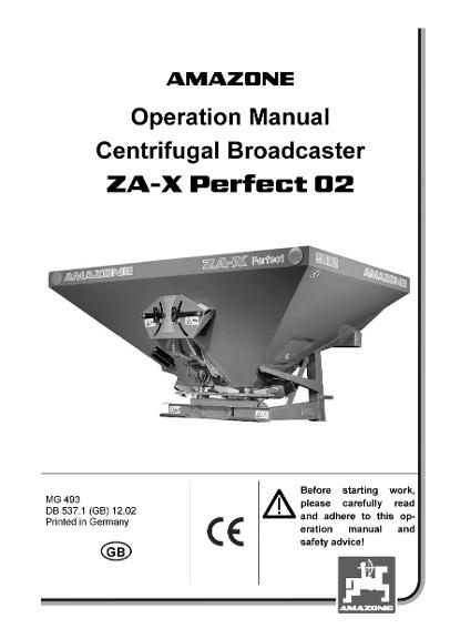 Operation manual ZA-X Perfect