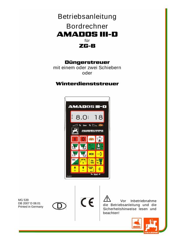 Betriebsanleitung Amados III D für ZG-B